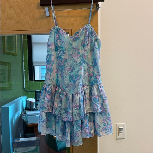 Wild Fable Blue and Pink Floral Mini Dress - Picture 1 of 2
